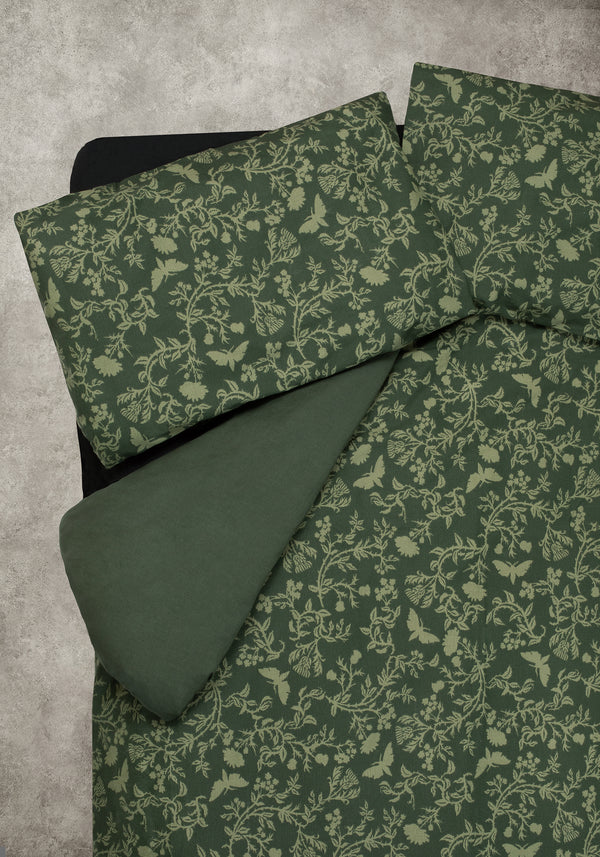 Wildwood Floral Print Cotton Bedding Set - Double