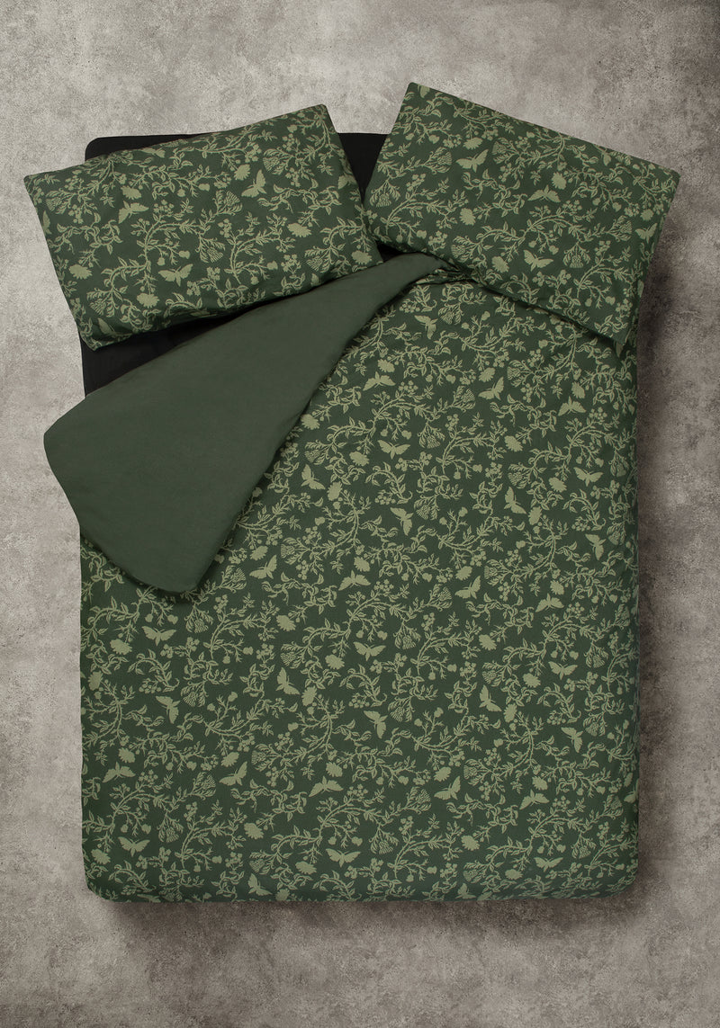 Wildwood Floral Print Cotton Bedding Set - Double