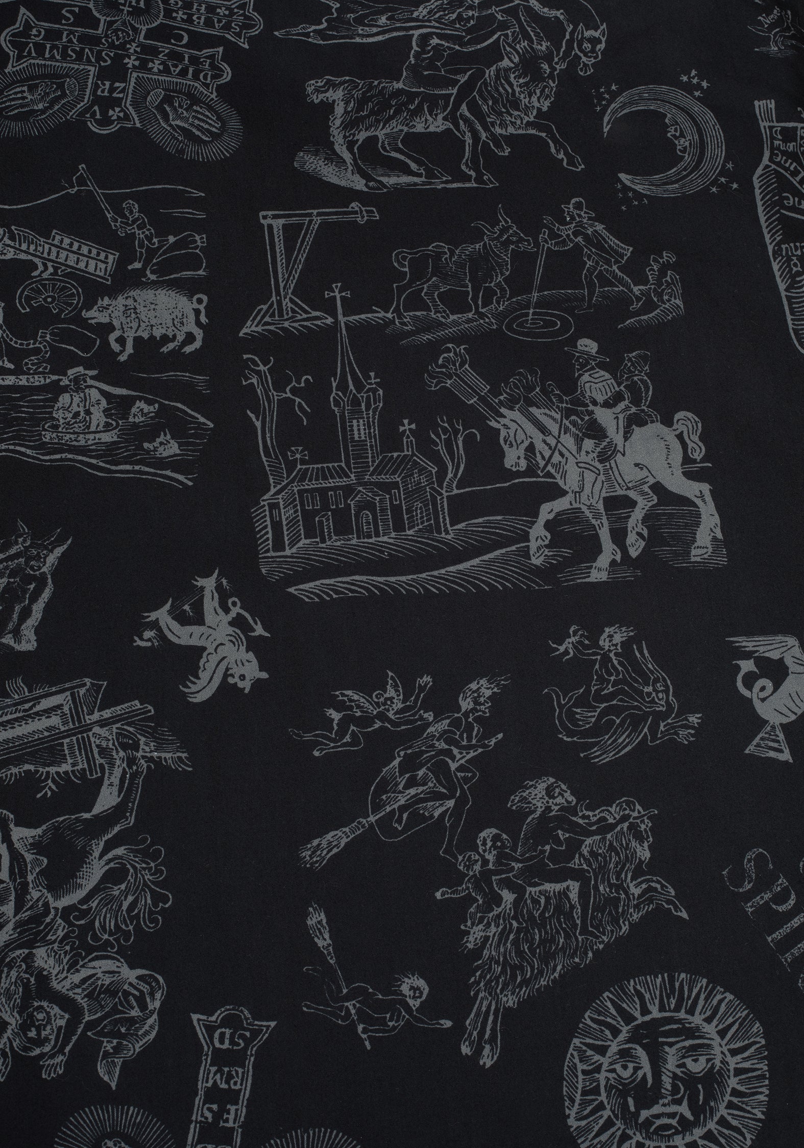 Heresy Woodcut Print Cotton Bedding Set - Double