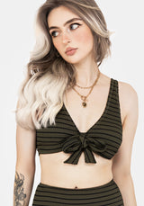 Mire Stripe Tie Detail Bikini Top