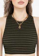 Mire Stripe Racerback Bikini Top