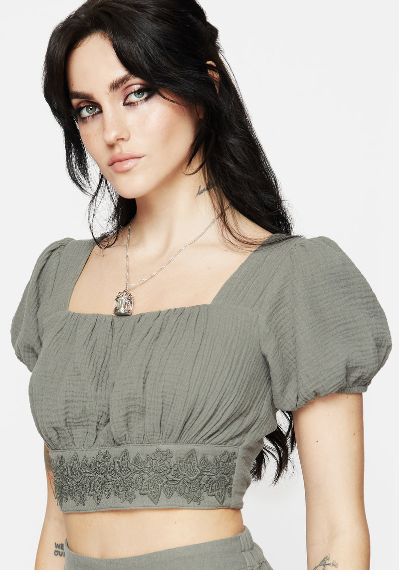 Alder Cotton Ivy Detail Crop Top