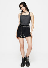 Faythe Cotton Check Button Up Cami Top