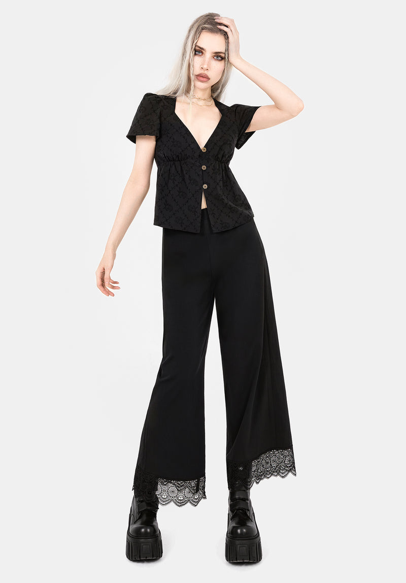 Polgara Floral Jacquard Peplum Top