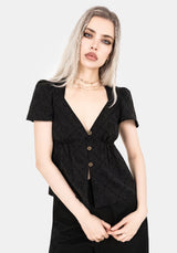 Polgara Floral Jacquard Peplum Top