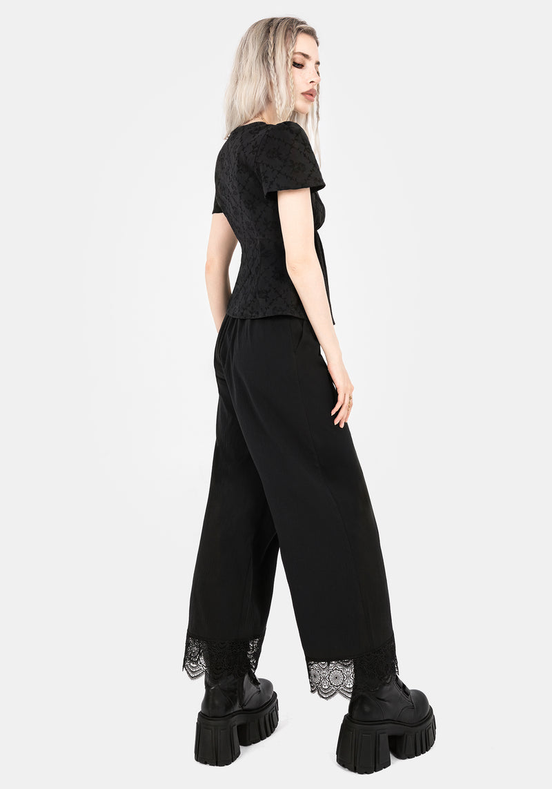 Polgara Floral Jacquard Peplum Top