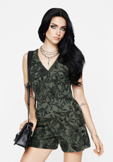 Bashe Cotton Wide Leg Shorts - Green