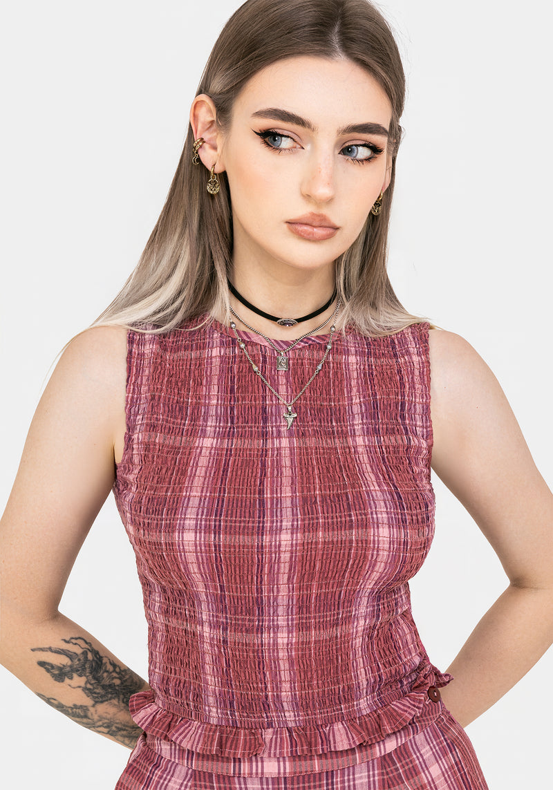 Zorina Cotton Shirred Vest Top