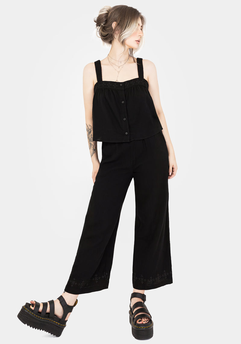 Damara Embroidered Cotton Button Up Blouse