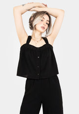 Damara Embroidered Cotton Button Up Blouse