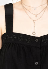 Damara Embroidered Cotton Button Up Blouse