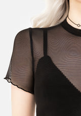 Mirage Mesh Lettuce Edge Crop Tee