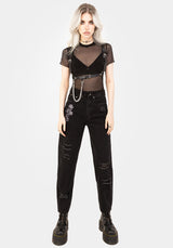 Mirage Mesh Lettuce Edge Crop Tee