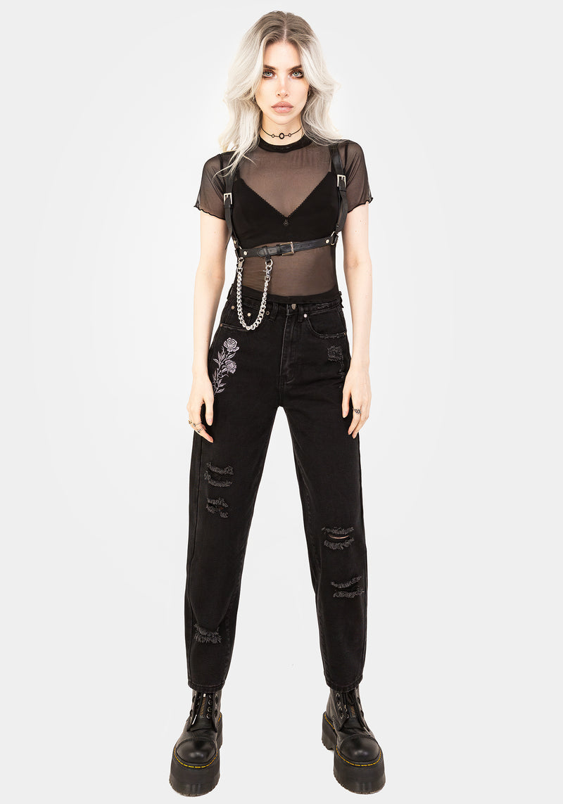 Mirage Mesh Lettuce Edge Crop Tee