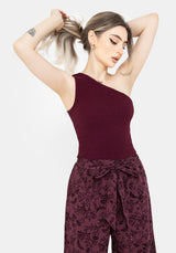 Midsommar Cotton Asymmetric Shirred Top