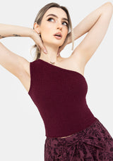 Midsommar Cotton Asymmetric Shirred Top