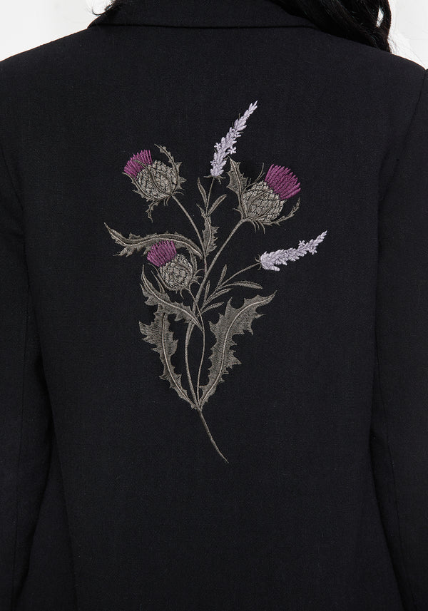 Chloris Embroidered Longline Blazer