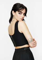 Foliate Floral Embroidered Corset Top