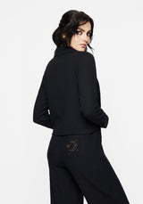 Cosmos Embroidered Button Up Crop Shirt