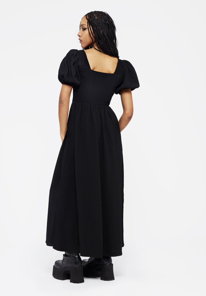 Carmine Midaxi Smock Dress - Black