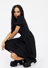 Carmine Midaxi Smock Dress - Black