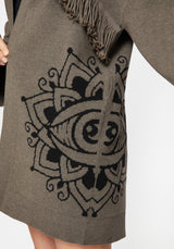 Iris Flare Sleeve Longline Fringe Knit Cardigan