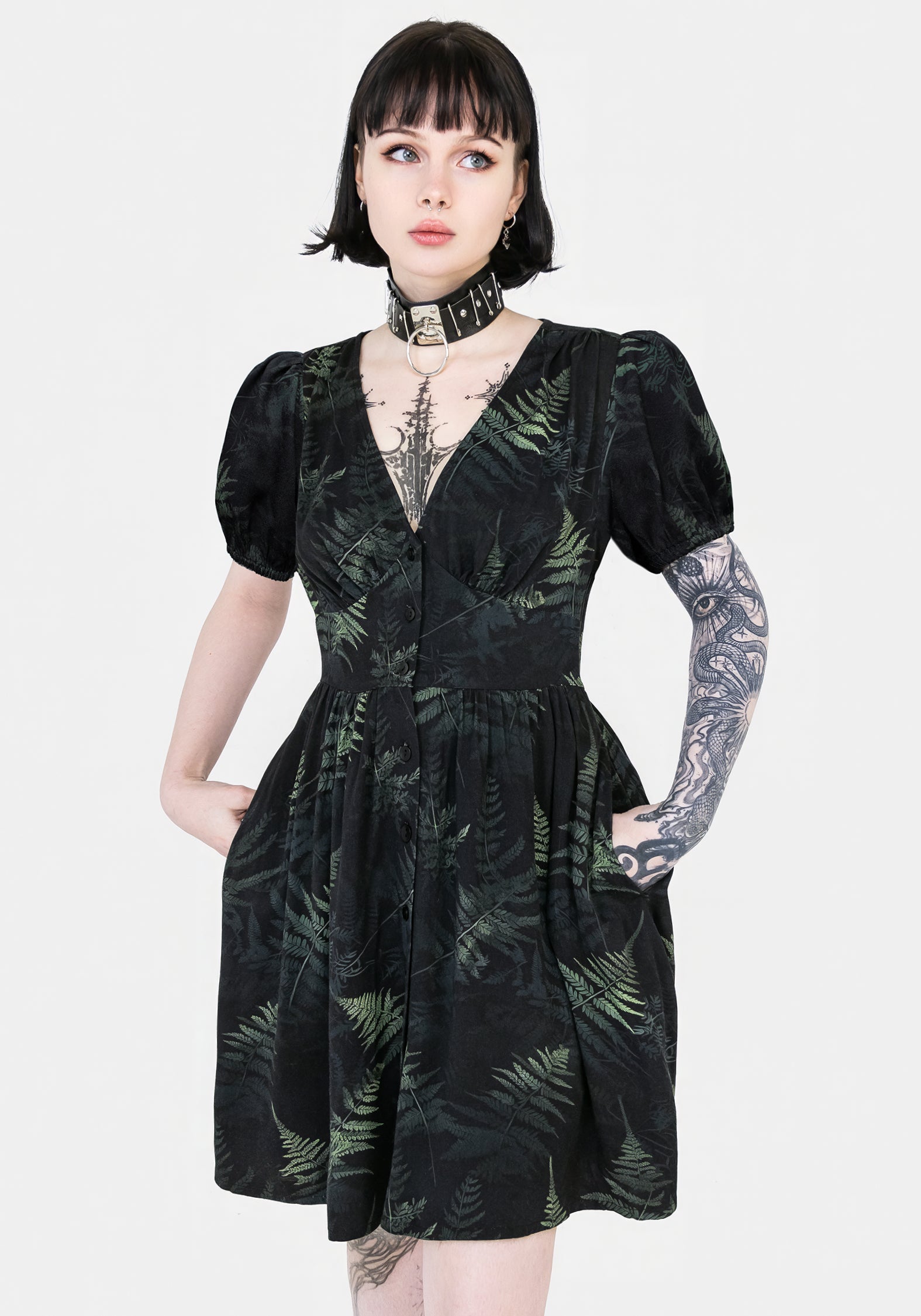 Fernery Button Up Corset Mini Dress