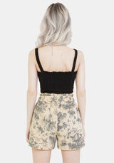 Maypole Cotton Print Paperbag Shorts