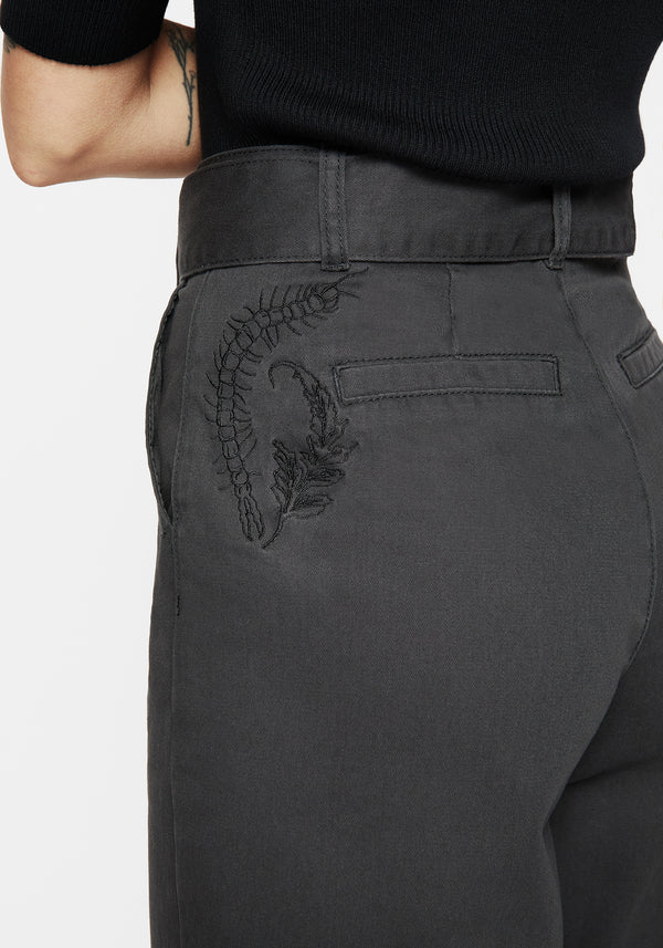 Pinhead Embroidered Belted Balloon Leg Trousers