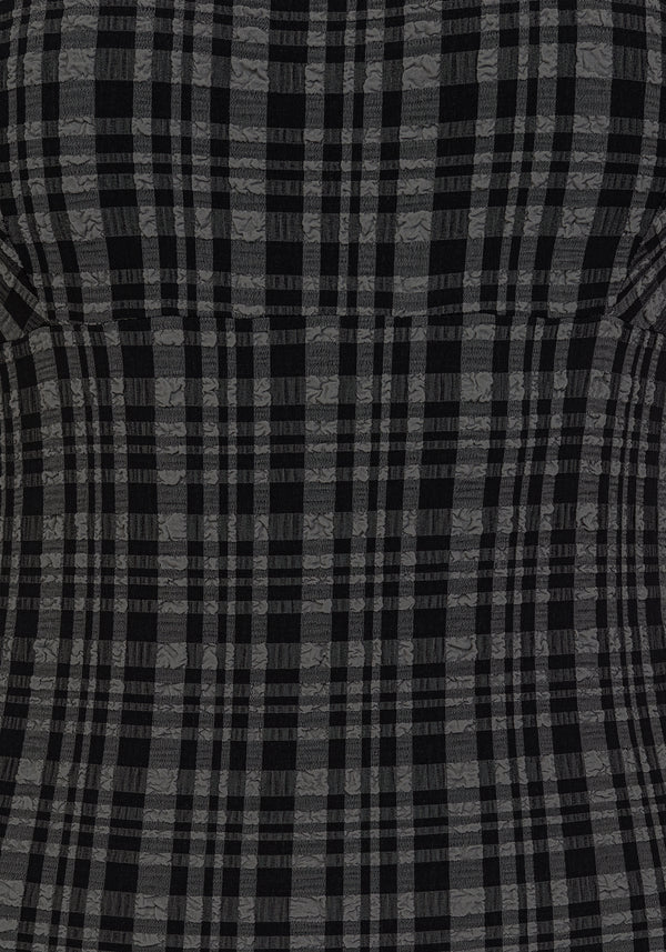 Slate Textured Check Square Neck Swimsuit