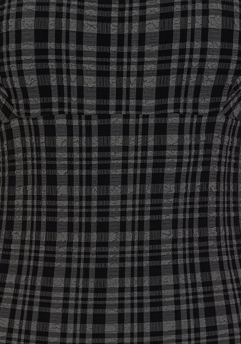 Slate Textured Check Square Neck Swimsuit