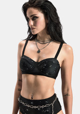 Comet Celestial Printed Balconette Bikini Top