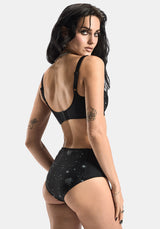 Comet Celestial Printed High Waist Bikini Bottom