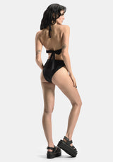 Sola Embroidered Halter Tie Back Bikini Top