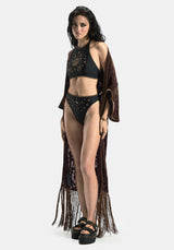 Sola Embroidered Halter Tie Back Bikini Top