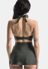 Abellona Embroidered Halter Neck Bikini Top