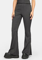 Lea Pinstripe Zip Bootcut Trouser