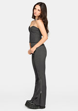 Lea Pinstripe Zip Bootcut Trouser