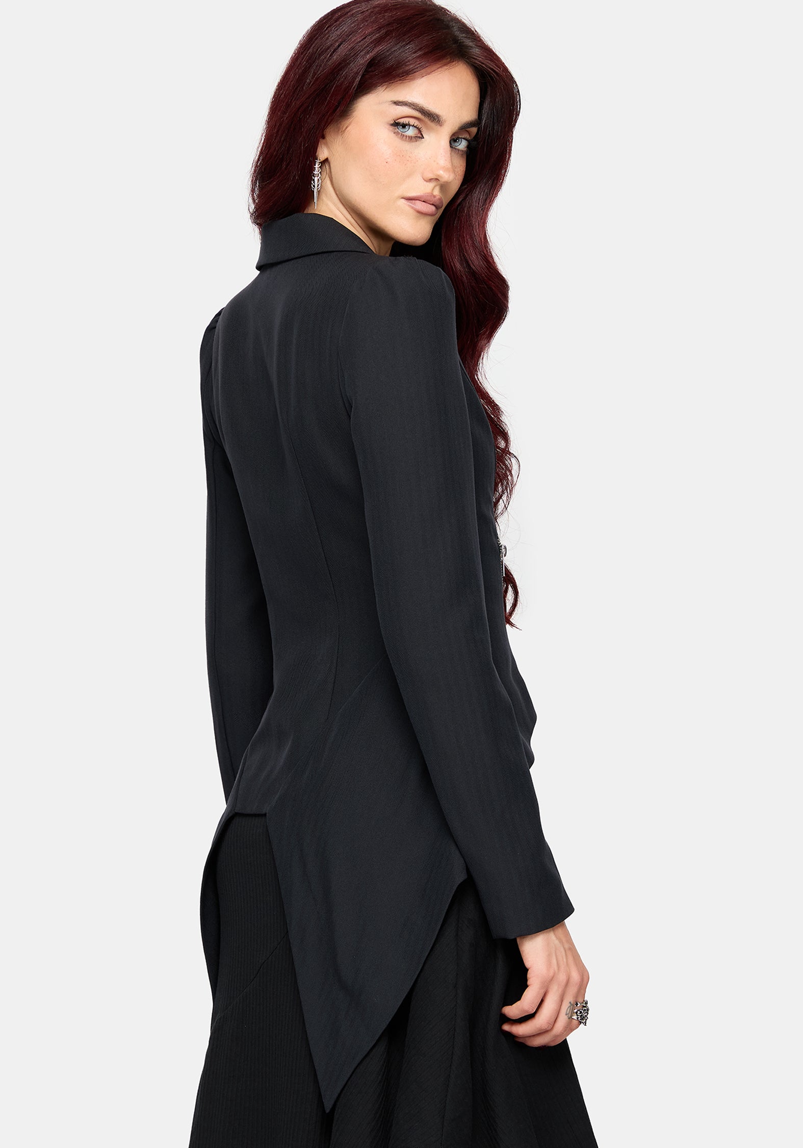 Reina Hook & Eye High Low Blazer