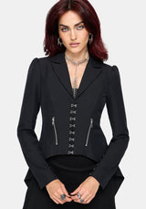 Reina Hook & Eye High Low Blazer