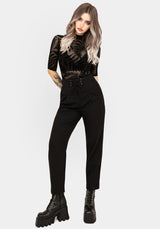 Lunafern Flocked Fern Short Sleeve Mesh Top