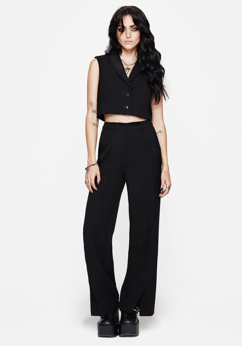 Thora Embroidered Crop Waistcoat