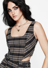 Aiden Check Corset Top