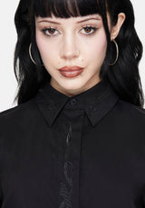 Shadowbane Long Sleeve Button Up Snake Detail Shirt