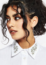 Koax Cotton Check Embroidered Button Up Shirt