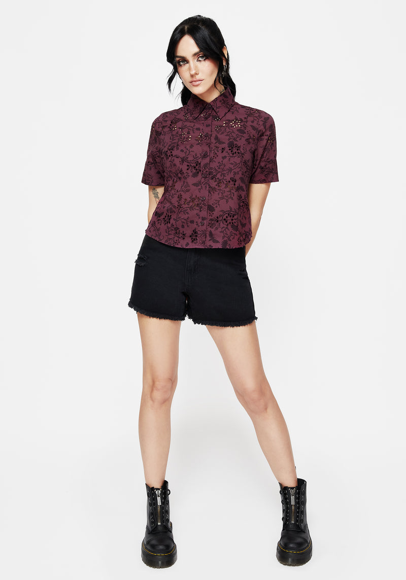 Morgana Cotton Broderie Button Up Shirt