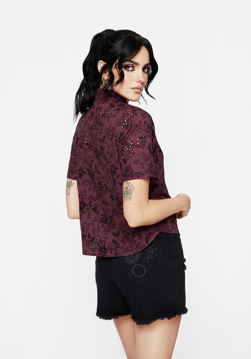 Morgana Cotton Broderie Button Up Shirt
