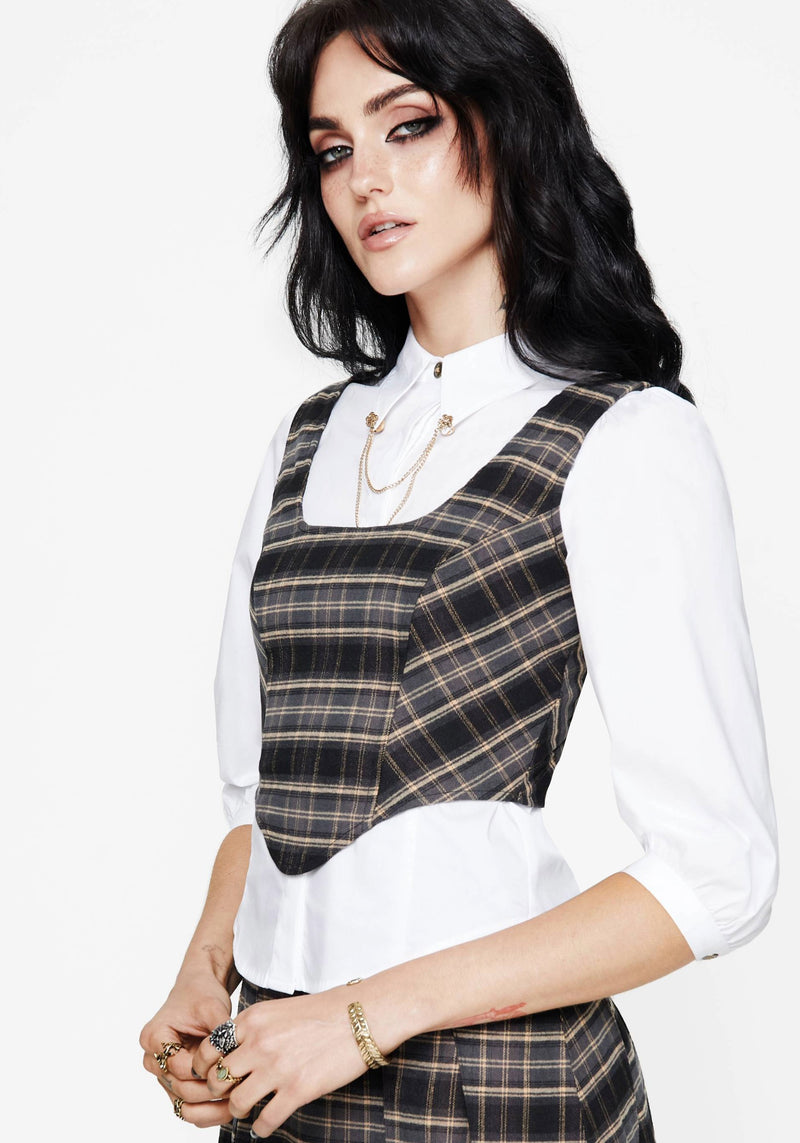 Aiden Check Corset Top