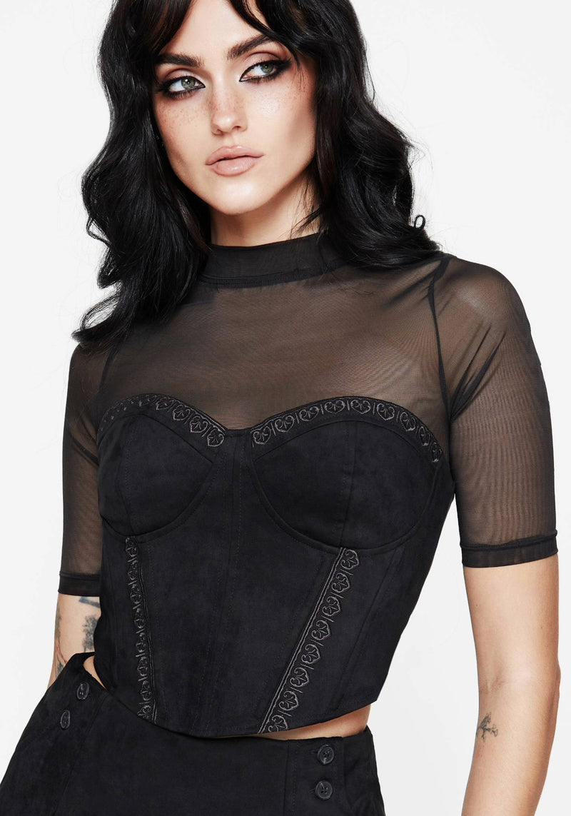 Lauma Faux Suede Corset Top