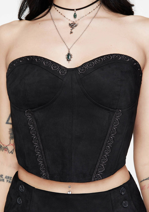 Lauma Faux Suede Corset Top